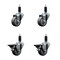 Service Caster 3'' Thermoplastic Rubber Wheel Swivel 1-1/8'' Expanding Stem Caster Set 2 Brakes, 4PK SCC-EX20S314-TPRB-2-PLB-2-118 - alternate 1